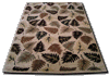 Leaf beige handgjord ullmatta